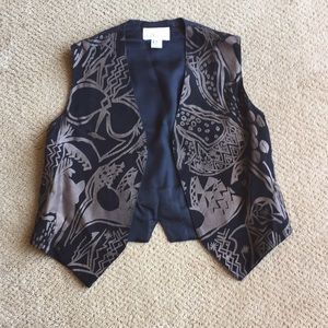 Women’s Black and Brown Leather Vest